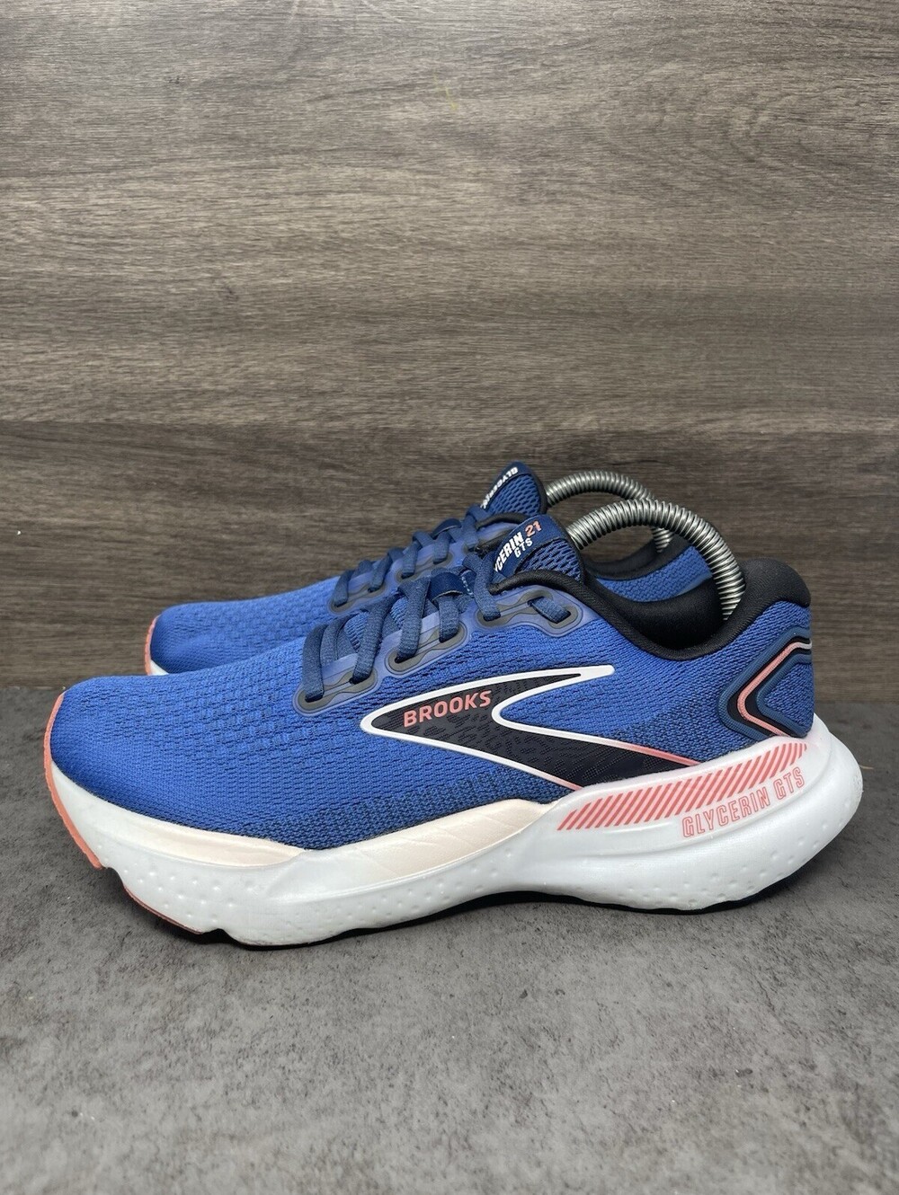 Brooks Glycerin GTS 21 Size 8 Womens Blue Pink Running Stability Shoes